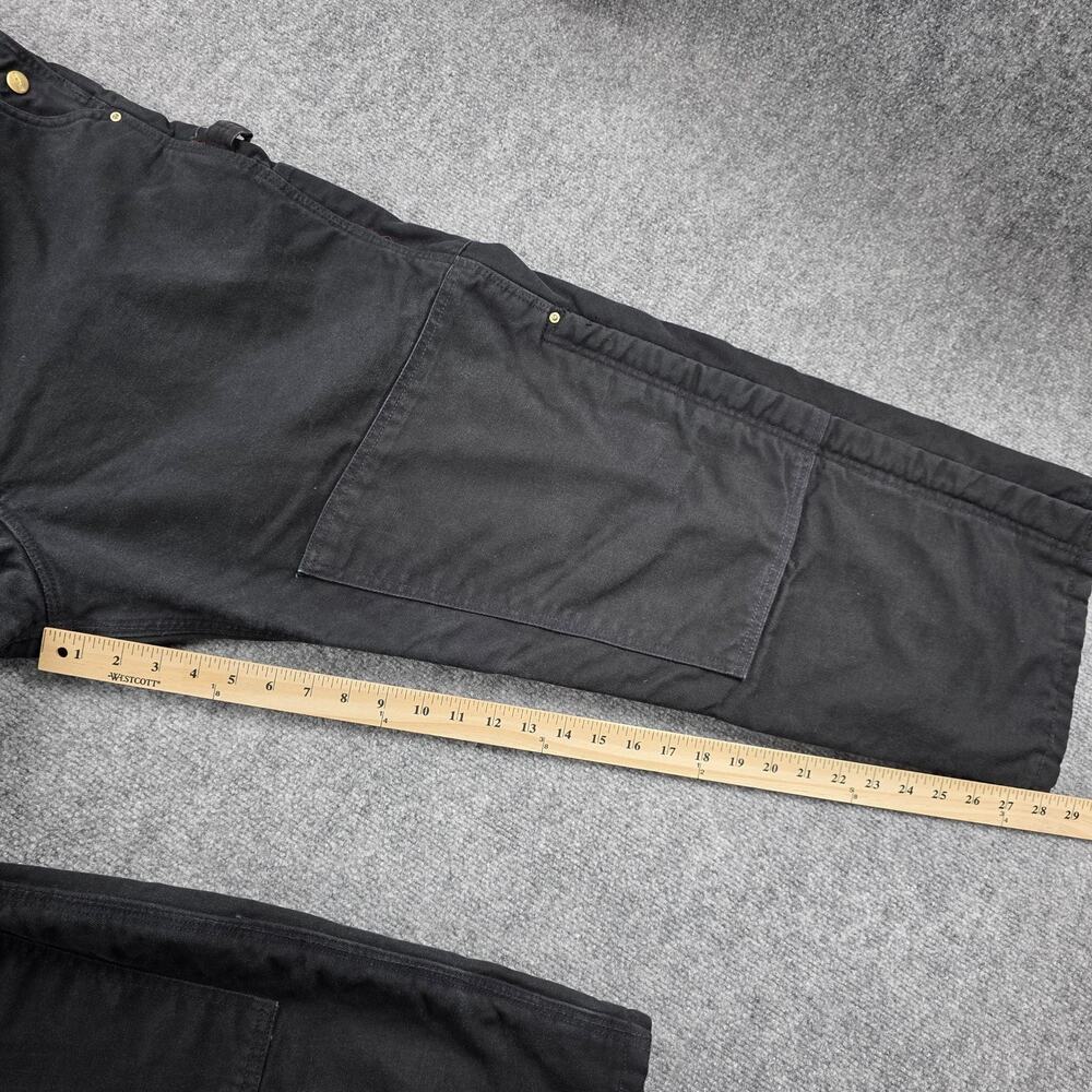Carhartt Bib Overalls Mens 46x30 Black Duck Insulated Double Knee USA R02 BLK - Picture 6 of 16